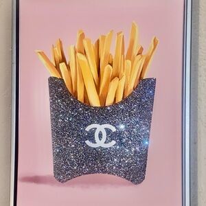 CHANEL Glitter Fries Wall Art - Pink and Gold
